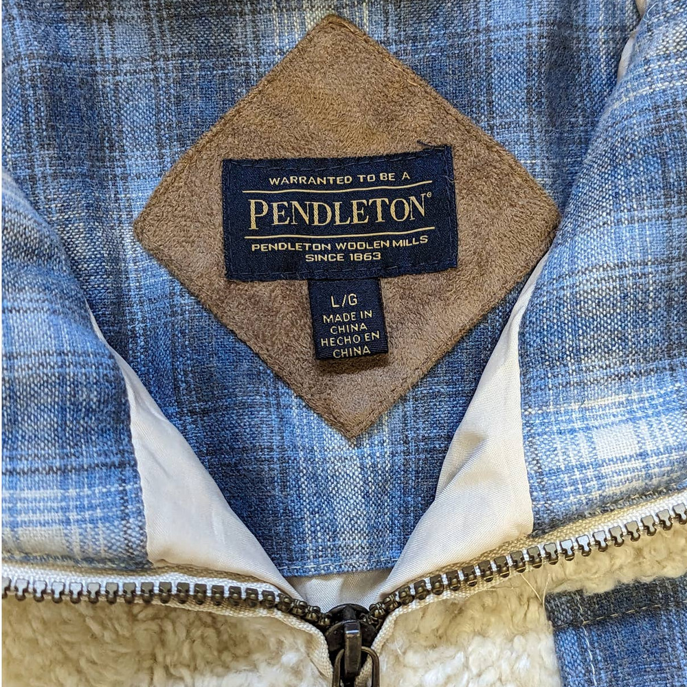 Pendleton Fuzzy Zip Up Jacket Sherpa Fleece Teddy… - image 4